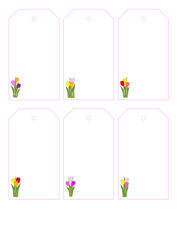 Etiquetas colgantes con tulipanes para imprimir – PNG PDF A4 - Imagen 3