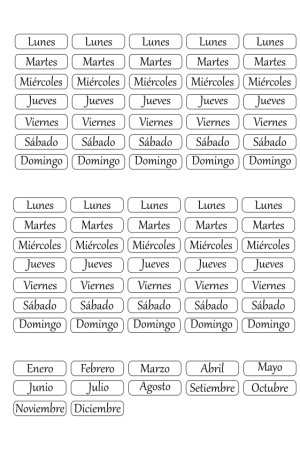 Stickers para agenda días y meses