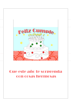 Tarjeta desplegable Feliz cumple - impresión y corte